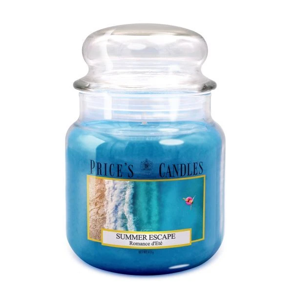 Price's Medium Scented Candle Jar with Lid - Summer Escape - Price's