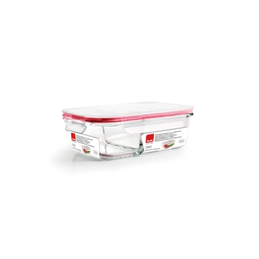 حافظة طعام زجاج 950 مل بقسمين من Ibili Lunch-Away - أحمر حافظة طعام زجاج 950 مل بقسمين من Ibili Lunch-Away - أحمر