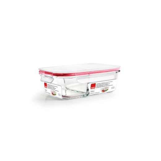 حافظة طعام زجاج 600 مل بقسمين من Ibili Lunch-Away - أحمر حافظة طعام زجاج 600 مل بقسمين من Ibili Lunch-Away - أحمر
