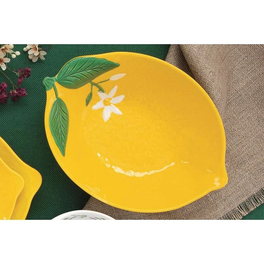 Easy Life Fleurs et Citrons 22x16cm Bowl - Yellow - Easy Life - Image 2