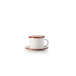 Ibili Vintage Bordeaux 5cm Cup with Plate - White & Red