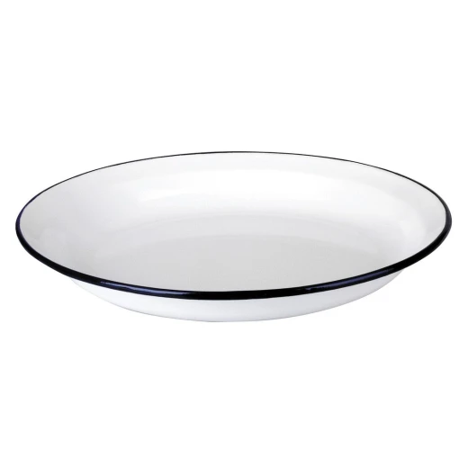 Ibili Vintage Blanca 28cm Dish - White & Blue Ibili Vintage Blanca 28cm Dish - White & Blue