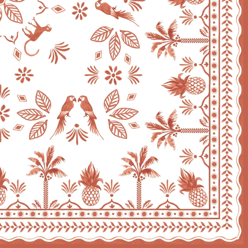 Easy Life Exotic Vibes 20-Piece Paper Napkin Set - White & Tangerine - Easy Life