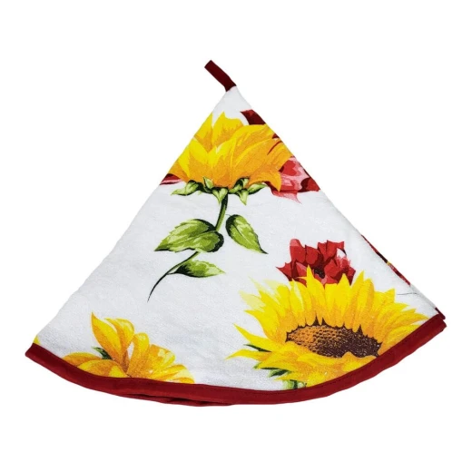 Lovely Home 60cm Round Kitchen Towel - Flowers Red Lovely Home 60cm Round Kitchen Towel - Flowers Red