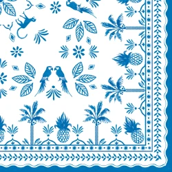 طقم مناديل طعام 20 قطعة من Easy Life Exotic Vibes - أبيض وأزرق
