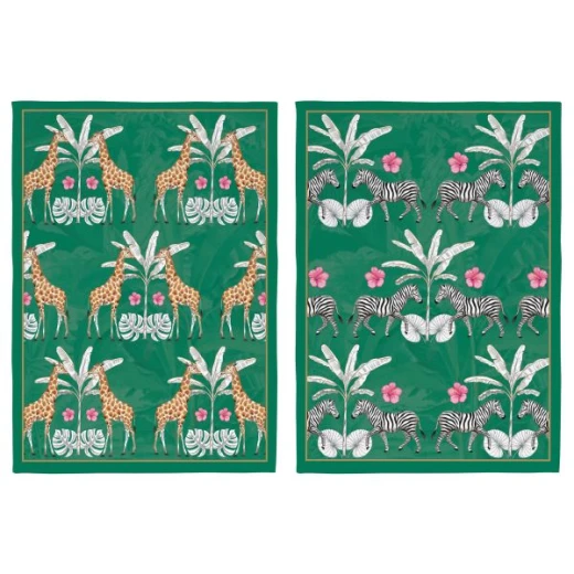 Easy Life Exotic Heaven 2-Piece Cotton Kitchen Towel Set - Multicolored - Easy Life - Image 2