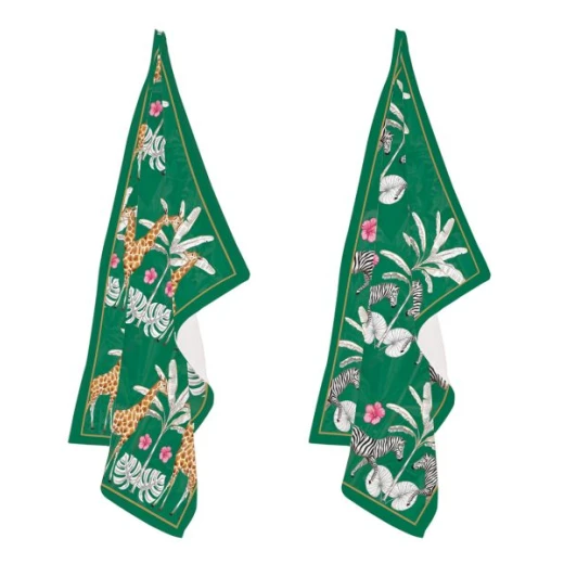 Easy Life Exotic Heaven 2-Piece Cotton Kitchen Towel Set - Multicolored Easy Life Exotic Heaven 2-Piece Cotton Kitchen Towel Set - Multicolored
