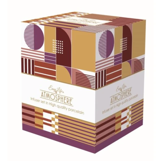 Easy Life Geometric Art 350ml Mug with Infuser & Lid in Box - Multicolored - Easy Life - Image 2