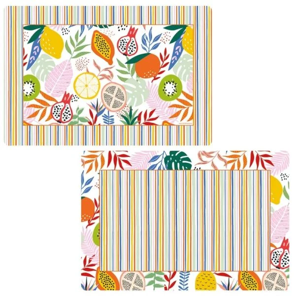 مفرش صحون وجهين 45*30 سم من Easy Life Tutti Frutti - ألوان متعددة - ايزي  لايف