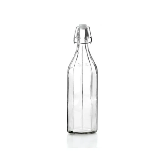Ibili 1L Glass Bottle - Ribbed Ibili 1L Glass Bottle - Ribbed