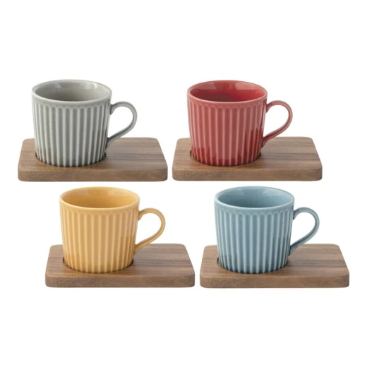 Easy Life Take a Break - Multicolored, 110ml 8-Piece Cups & Saucers Set in Box Easy Life Take a Break - Multicolored, 110ml 8-Piece Cups & Saucers Set in Box