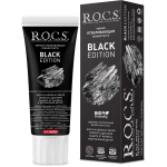 ROCS Whitening Black Edition Toothpaste 74g, With Natural Charcoal for Deep Cleaning, Stain Removal, Enamel Polishing, and a Naturally White, Healthy Smile. - R.O.C.S