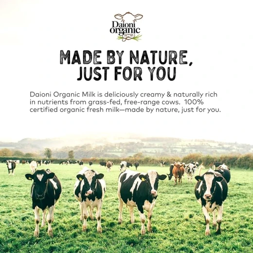 Daioni Organic Semi Skimmed Cow's Milk, 1L - Daioni - Image 3