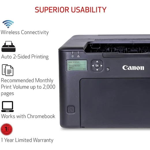 طابعة ليزر لاسلكية مزدوجة اللون باللون الأسود من  كانون LBP122DW - كانون - Image 5