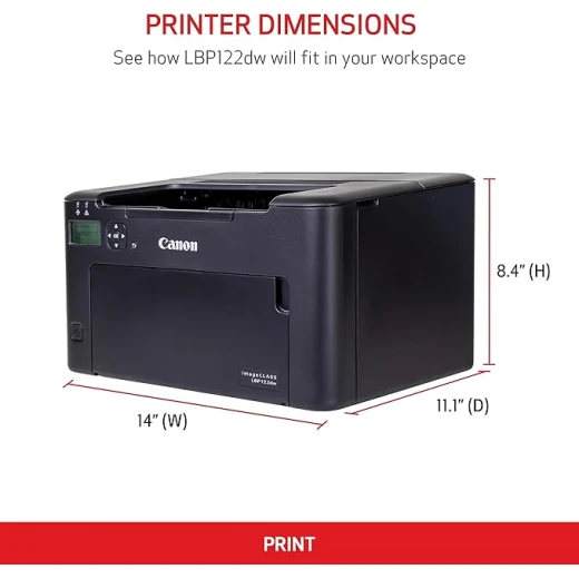 طابعة ليزر لاسلكية مزدوجة اللون باللون الأسود من  كانون LBP122DW - كانون - Image 6