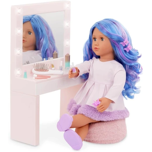 Our Generation Glam & Glow Vanity Set Pink dressing table and illuminated mirror for 46 cm dolls - Our Generation - Image 5