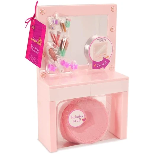 Our Generation Glam & Glow Vanity Set Pink dressing table and illuminated mirror for 46 cm dolls - Our Generation - Image 3
