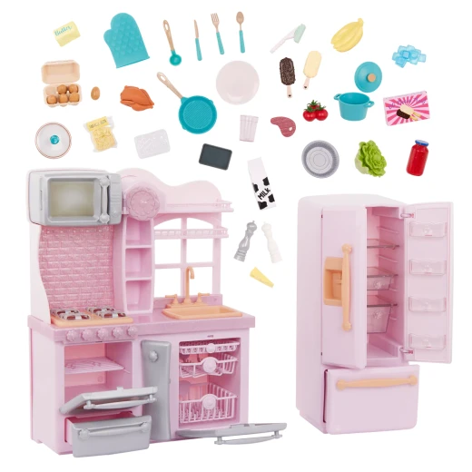 Our Generation Gourmet Kitchen Set Pink Home Kitchen & Play Food for 46 cm Dolls - Our Generation - Image 4