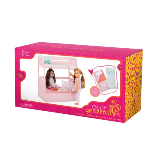 Our Generation Dreams for Two 46cm Doll Butterfly-Themed Bunk Bed Furniture Set - Our Generation - Image 3