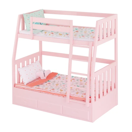 Our Generation Dreams for Two 46cm Doll Butterfly-Themed Bunk Bed Furniture Set Our Generation Dreams for Two 46cm Doll Butterfly-Themed Bunk Bed Furniture Set
