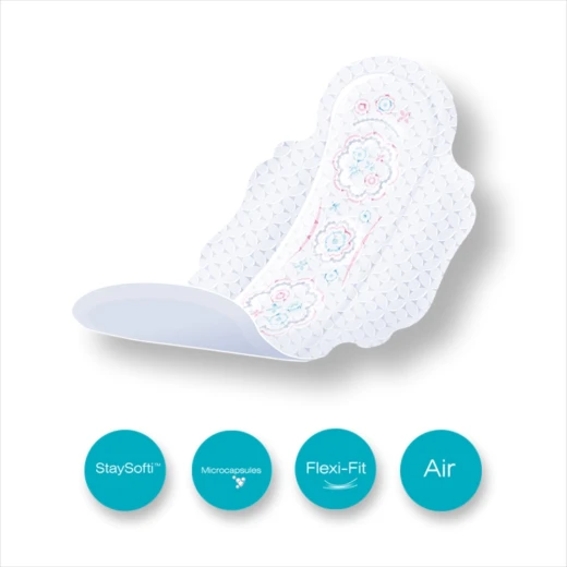 Bella Ideale Sanitary Pads Night Stay Softi, 7 Pieces - Bella - Image 3