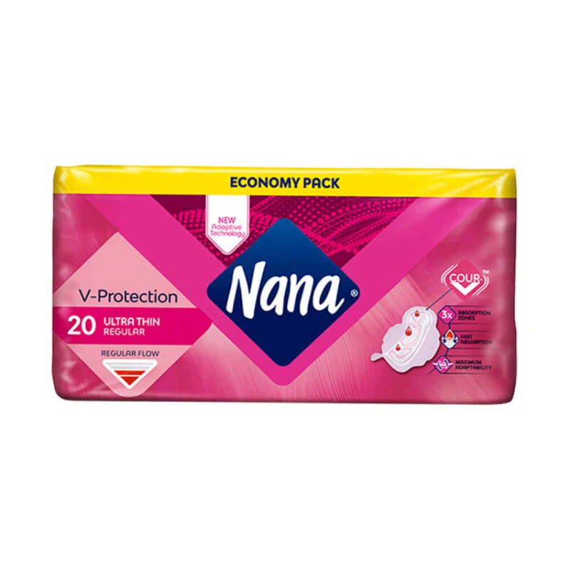 Nana Ultra Thin 3mm With Normal Wings, 10 Pads x 2 - Nana