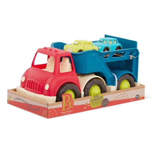 B.toys Car Carrier Truck Toy Car Carrier 2 Mini Cars 12 Months + Happy Cruisers - B. toys - Image 4