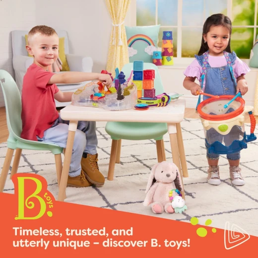 B. toys Imagination Station Creative Desk for Kids  for Art, Coloring, Writing Portable Table with Storage Space Reusable Sticker Set - B. toys - Image 7