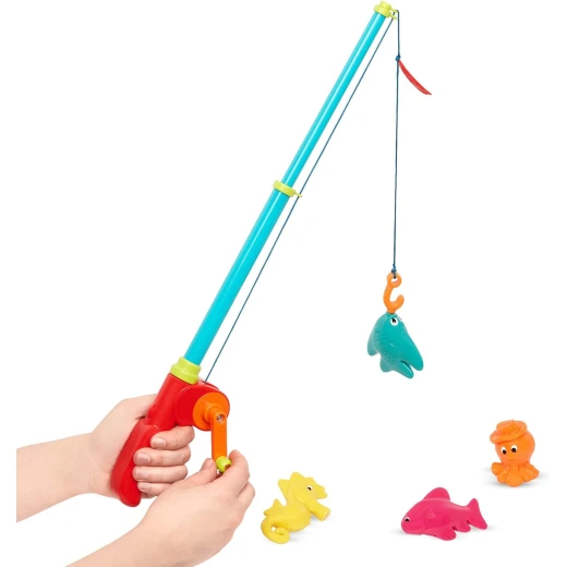 B. Toys Little Fisher’s Kit Fishing Play Set for Kids 10 Pieces Magnetic Fishing Fun 3 Years + - B. toys - Image 2