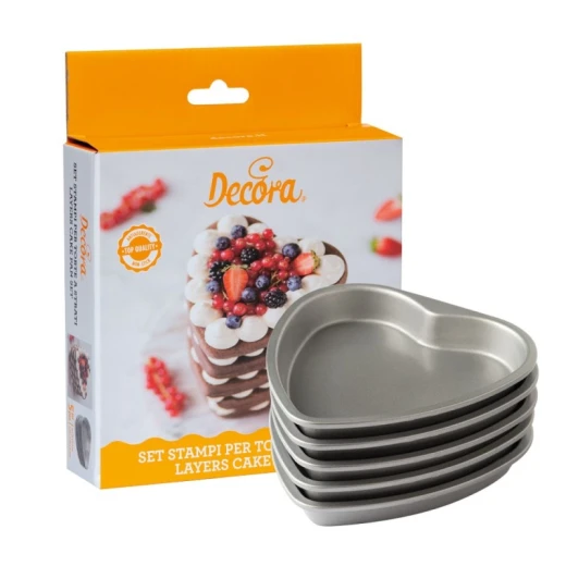 Decora Set 5 heart pans Set 5 heart pans 15 x 2 h cm for layer cakes Decora Set 5 heart pans Set 5 heart pans 15 x 2 h cm for layer cakes