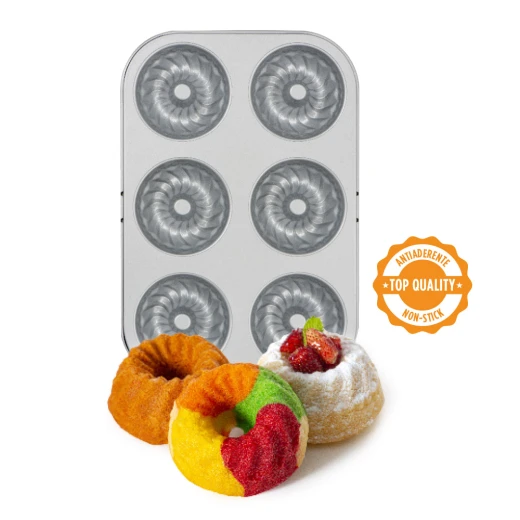 Decora Non-stick 6 cavity flower doughnut pan 7. 5 cm Decora Non-stick 6 cavity flower doughnut pan 7. 5 cm