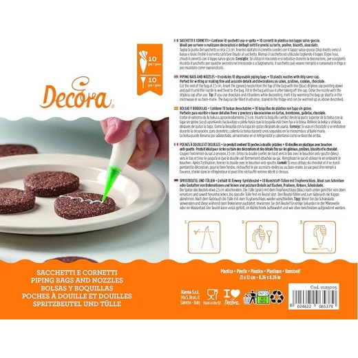 Decora Set 10 piping bag & 10 nozzles for writing - Decora - Image 3