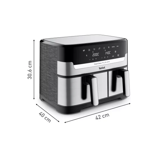 Tefal Easy Fry Dual Drawer Air Fryer & Grill 8.3L Stainless - Tefal - Image 3