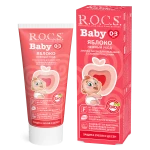 ROCS Baby Toothpaste Mild Apple Care 45g, Fluoride-Free Formula for Gentle Enamel Protection & Gum Care | Safe Daily Oral Hygiene with a Soft Apple Flavor - R.O.C.S