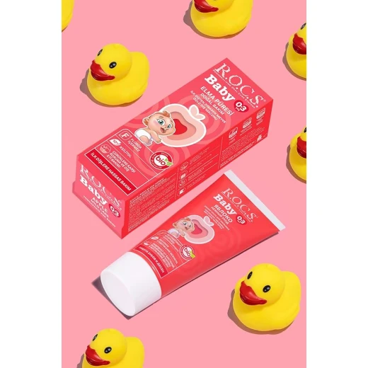 ROCS Baby Toothpaste Mild Apple Care 45g, Fluoride-Free Formula for Gentle Enamel Protection & Gum Care | Safe Daily Oral Hygiene with a Soft Apple Flavor - R.O.C.S - Image 2