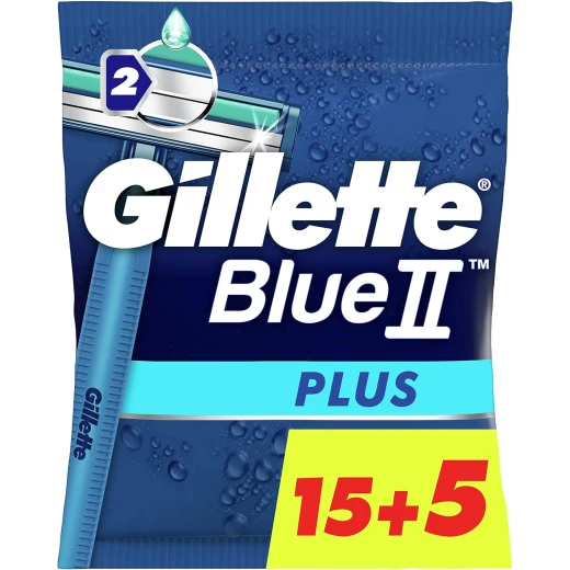 Gillette Blue 2 Plus Men's Razor 15+5 Blades Gillette Blue 2 Plus Men's Razor 15+5 Blades
