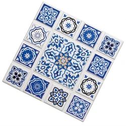 كوستر كاسابلانكا بتصميم متقاطع أبيض 20 سم × 20 سم × 1 سم من كوشن بروفِي