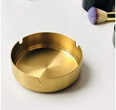 T.S Round Ashtray Matt Gold Dia 10cm - T.S - Image 4
