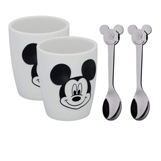 Mickey Mouse Set of 2 Cups & 2 Spoons