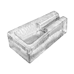 Libbey Cigar Ashtray , Glass L18 - W10 - H5cm - Libbey