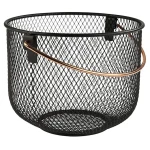 APS Basket With Handle Dia 21cm H 16.5cm Black - APS