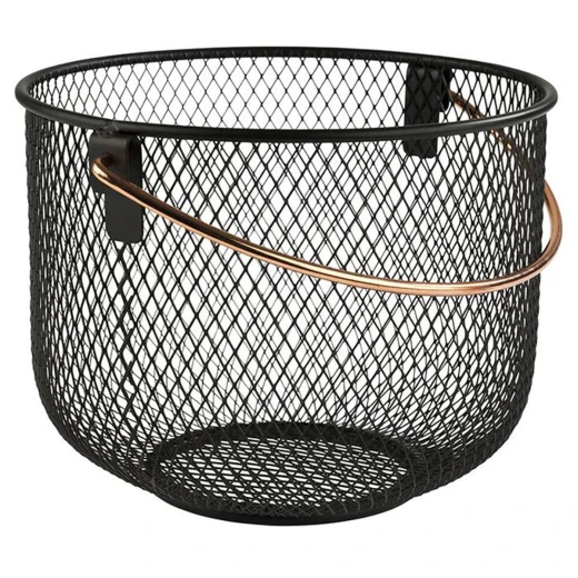 APS Basket With Handle Dia 21cm H 16.5cm Black