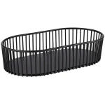 سلة بيضاوية قطر 29 × 16 سم ارتفاع 7 سم معدن أسود من اي بي اس - اي بي اس