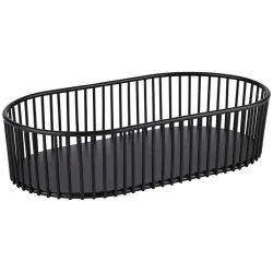 سلة بيضاوية قطر 29 × 16 سم ارتفاع 7 سم معدن أسود من اي بي اس