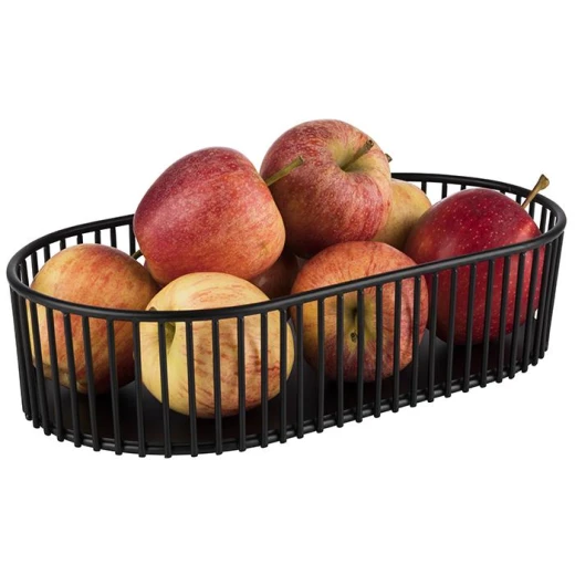 سلة بيضاوية قطر 29 × 16 سم ارتفاع 7 سم معدن أسود من اي بي اس - اي بي اس - Image 2