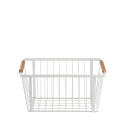 Table Craft Basket With Handle White Dia 13.5x9cm H 6cm