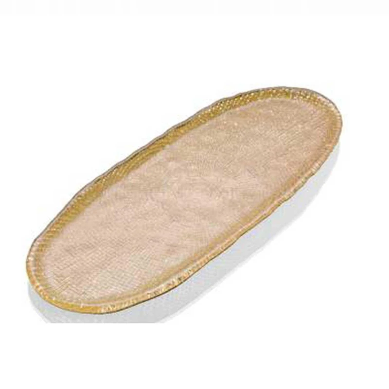 طبق بيضاوي قطر 34×15 سم ذهبي من اي في في - آي في في