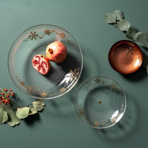 Leonardo Autentico Bowl Dia 32cm Clear With Gold Decoration - Leonardo - Image 2