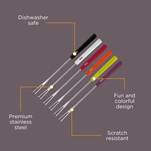 Kuchenprofi Meat Fondue Forks Colors Set of 6 Pieces - Kuchenprofi - Image 3