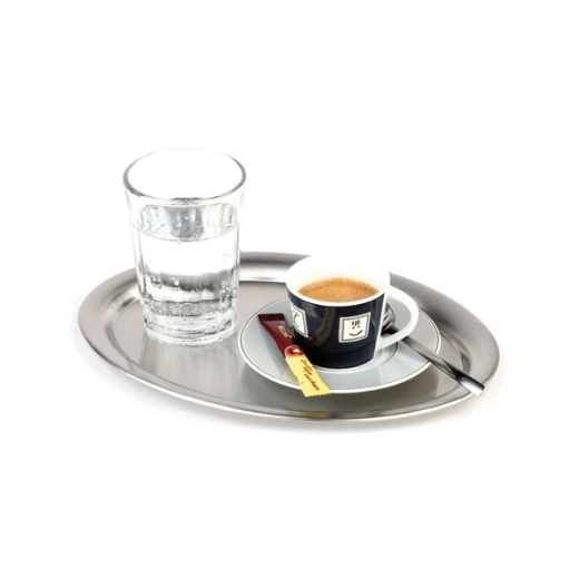 APS Kaffeehaus Oval Tray Dia 29x22 cm Stainless Steel - APS - Image 2
